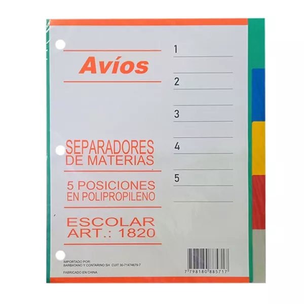 SEPARADORES DE MATERIAS N°3